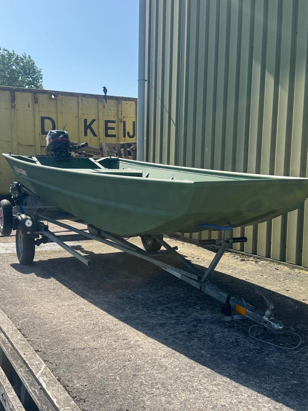 8pk Alumacraft platbodem, Aluminium, Inclusief motor, Zo goed als nieuw, Ophalen