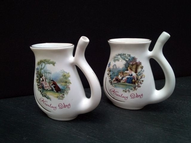 Bronwater BEKERS <> SOUVENIR uit Tsjechië, Karlovy Vary 1970, Ophalen of Verzenden