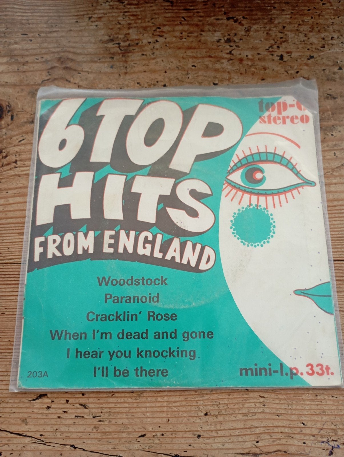 Vintage 6 Top Hits England Woodstock etc Mini -l.p.33t, Verzamelen, Merken en Reclamevoorwerpen, Ophalen of Verzenden