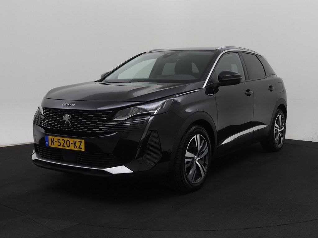 Peugeot 3008 1.6T HYbrid 225Pk BL. Allure Camera/Nav/Keyless, Auto's, Peugeot, Euro 6, 4 cilinders, Leder en Stof, Zwart