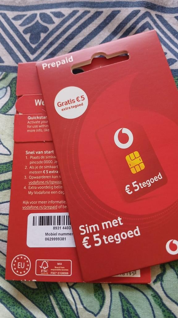 0629999381 Uitstekend top nummer Vodafone prepaid simkaart, Verzenden, Nieuw, Vodafone, Simkaart