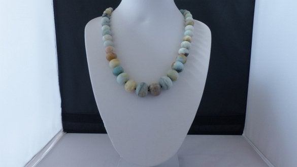AMAZONIET ketting/oorhanger-set, Sieraden, Tassen en Uiterlijk, Kettingen, Ophalen of Verzenden, Nieuw, Steen of Mineraal, Verstelbaar