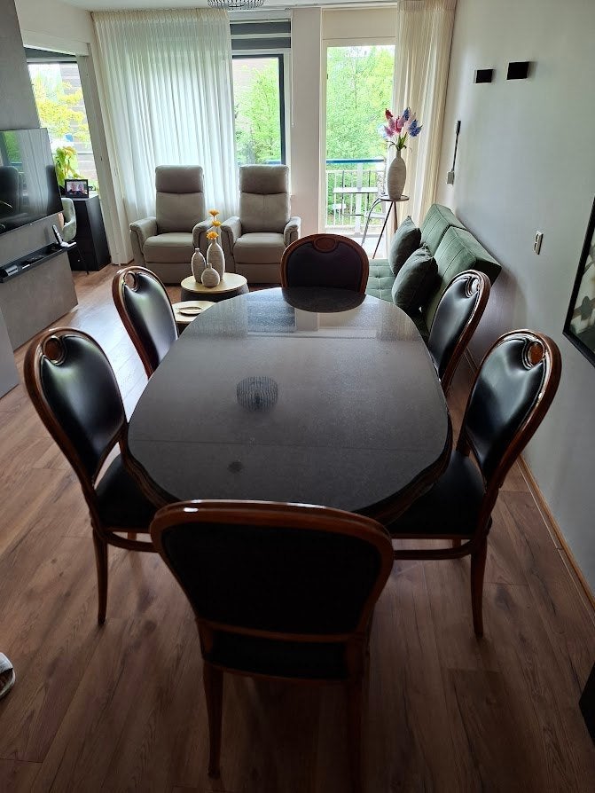 Italiaanse eetkamer set, Ophalen, Gebruikt, Italiaans, 4 tot 6 stoelen