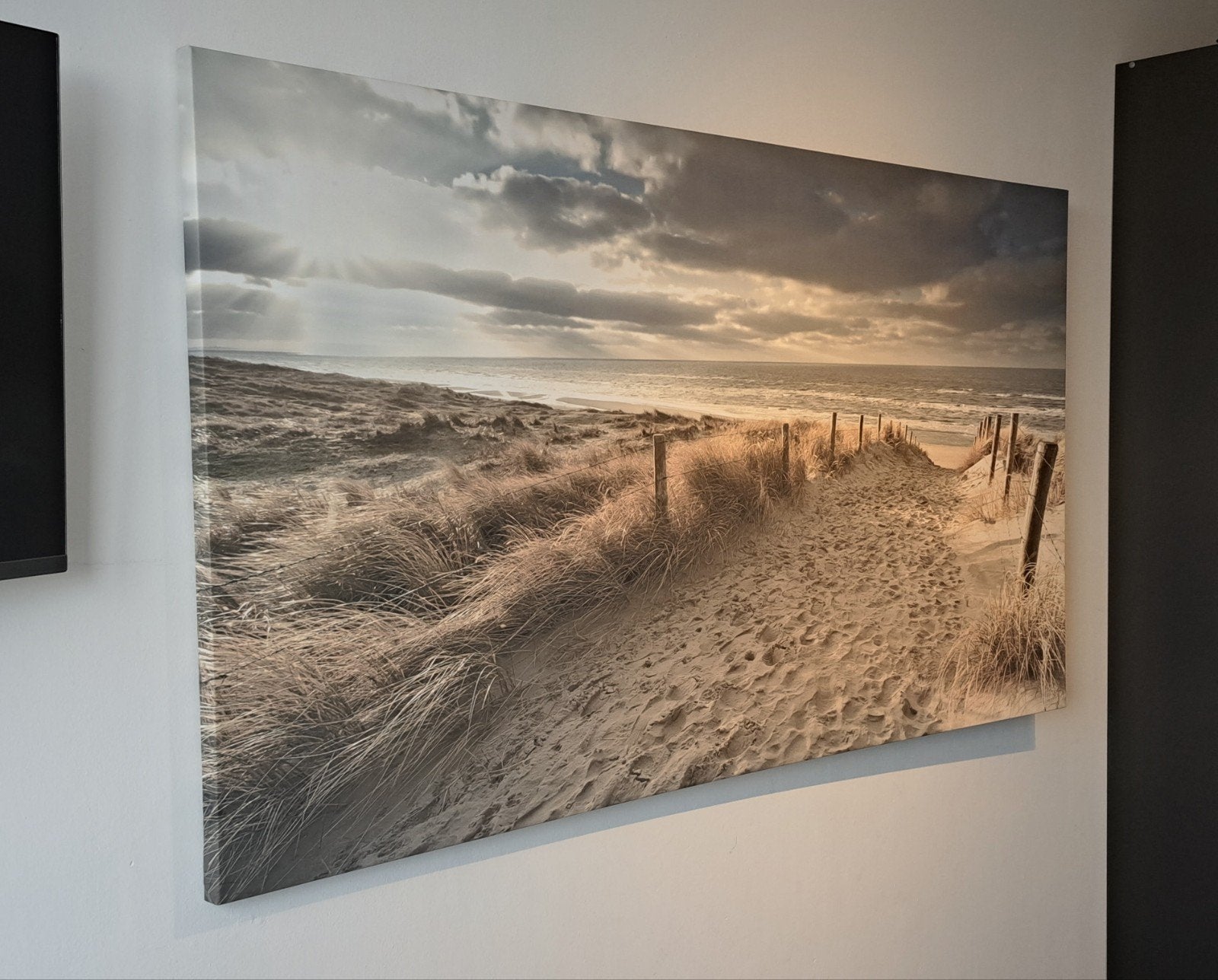 Schilderij Strand en Duinen Canvas, Ophalen, 125 cm of meer, Zo goed als nieuw, Schilderij