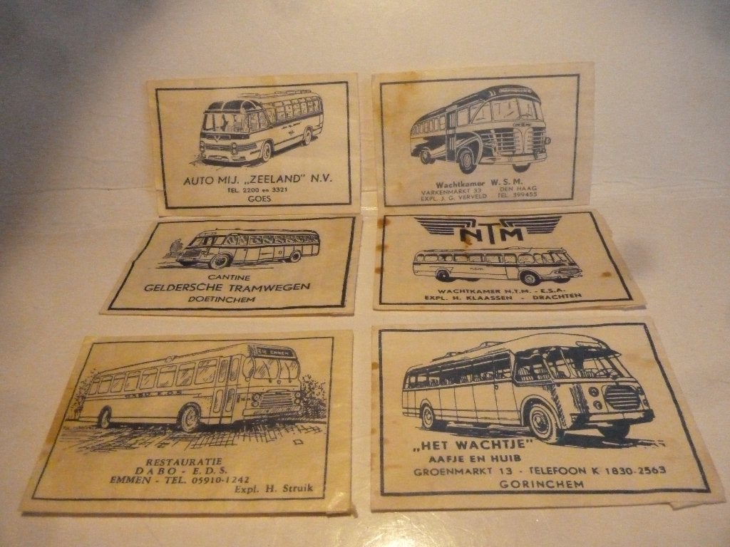 6 SUIKERZAKJES MET OUDE ! BUSSEN, Ophalen of Verzenden, Nederland