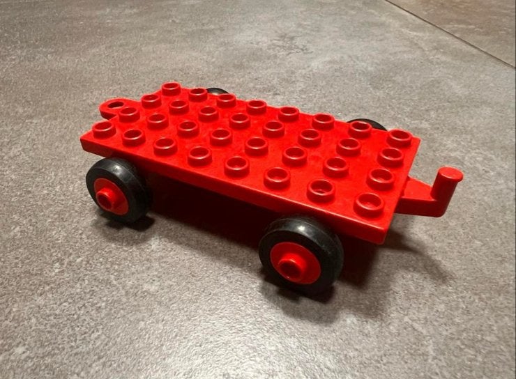 Vintage Duplo aanhanger met rubberen wielen, Ophalen of Verzenden, Gebruikt, Accessoire, Duplo