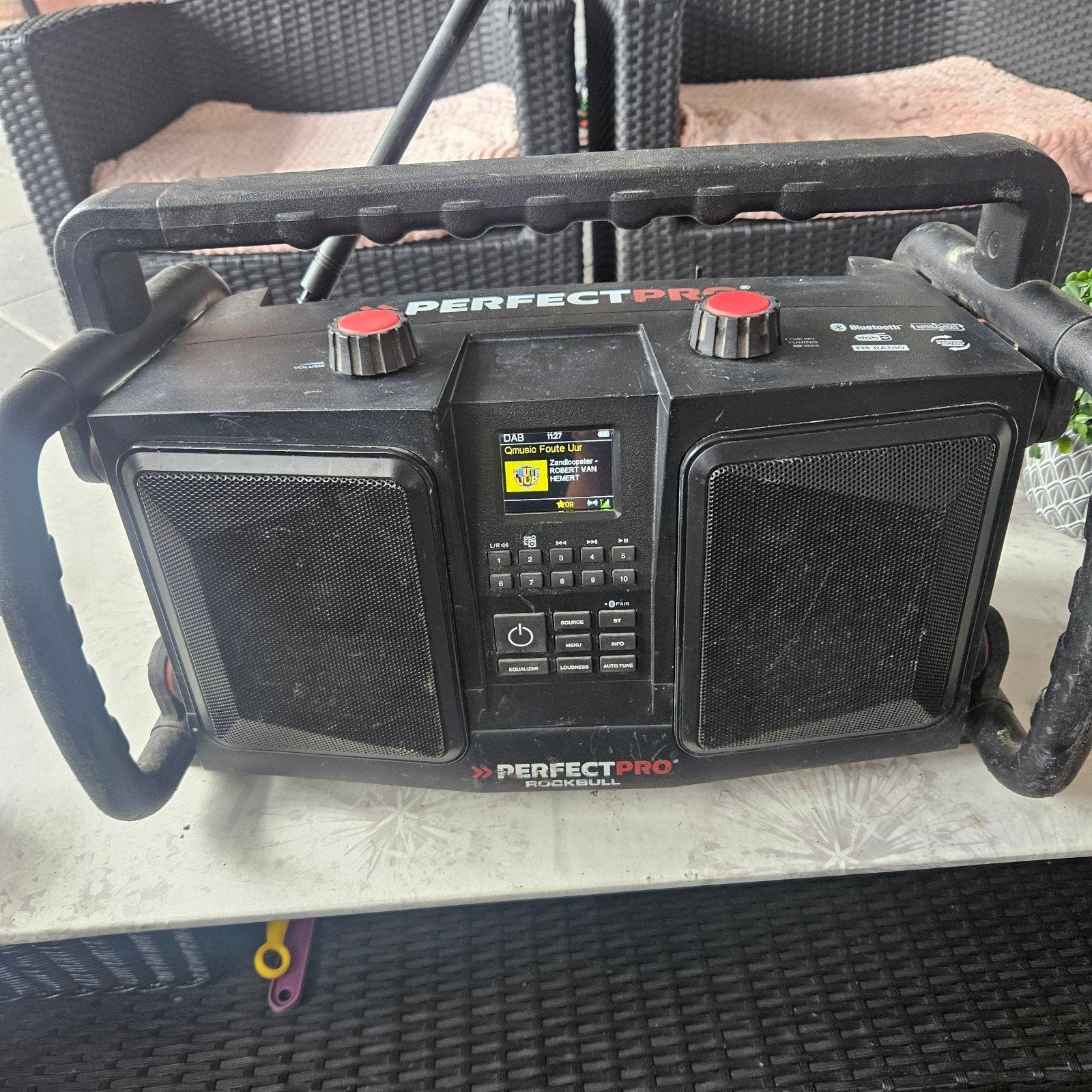 PerfectPro Rockbull Bouwradio DAB+ Bluetooth FM, Ophalen, Gebruikt, Bouwradio