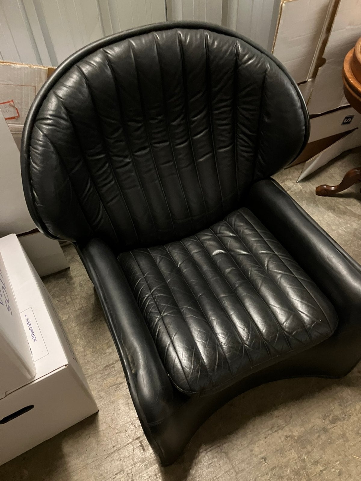 Lotus lounge stoel André Vandenbeuck (1969), Ophalen, Gebruikt, Kunststof, Zwart