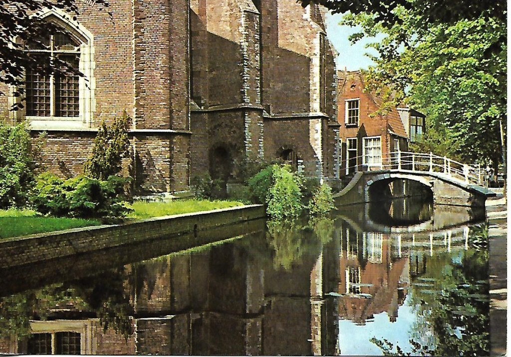 Delft- -Achterzijde Nieuwe Kerk., Verzenden, 1980 tot heden, Gelopen, Zuid-Holland