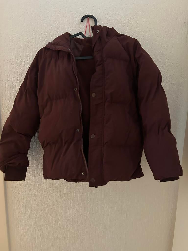 HEMA Kinderjas Maat 110/116 Aubergine Herfstjas, Ophalen, Zo goed als nieuw, Jongen of Meisje, Jas