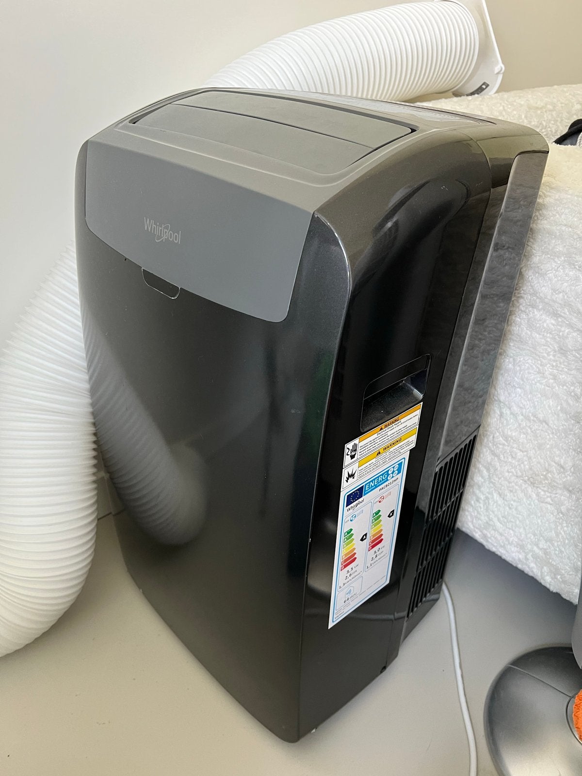 Whirlpool Mobiele Airco PACB212HP Eco Silent, Ophalen, 3 snelheden of meer, Zo goed als nieuw, Koelen en Ontvochtigen