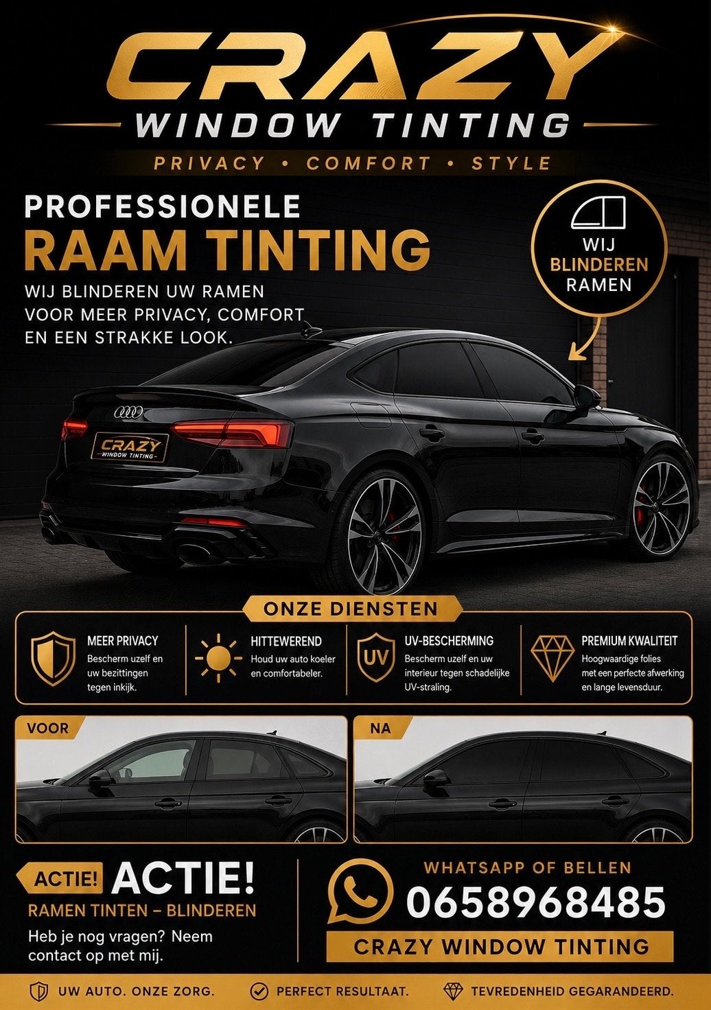 Professioneel Ramen blinderen / tinten  Crazy Window tinting, 24-uursservice, Overige werkzaamheden