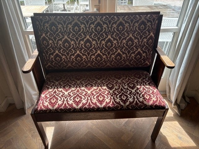 Antiek houten bankje / loveseat -, Ophalen