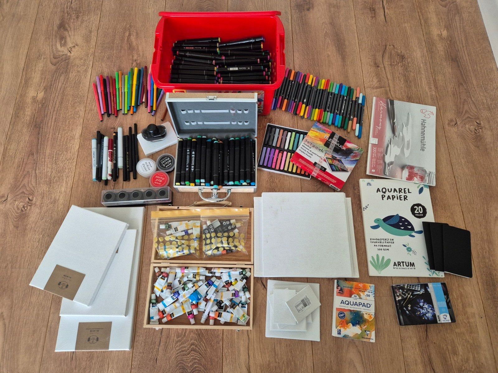 Grote partij hobby materiaal verf, stifen, etc., Hobby en Vrije tijd, Kaarten | Zelf maken, Ophalen of Verzenden, Overige thema's