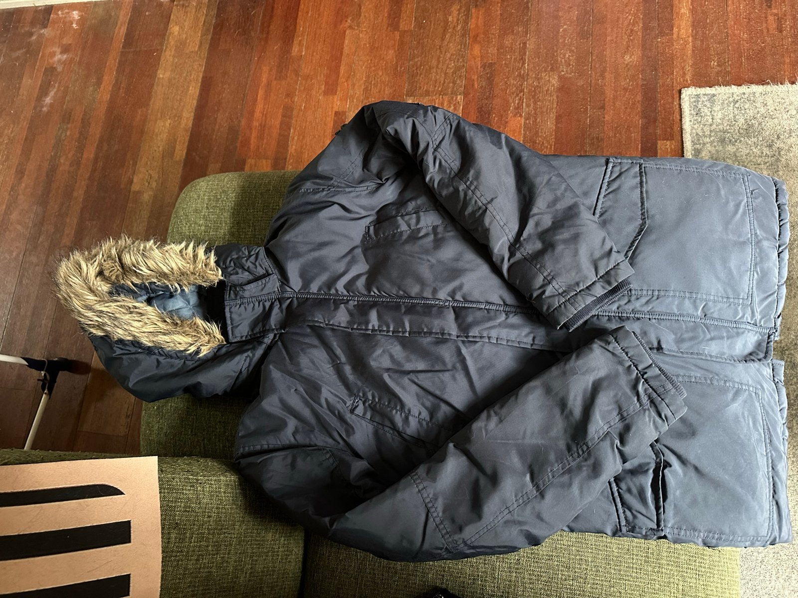 H&M jongens winterjas met capuchon, maat 170, Ophalen of Verzenden, Zo goed als nieuw, Jongen, Jas