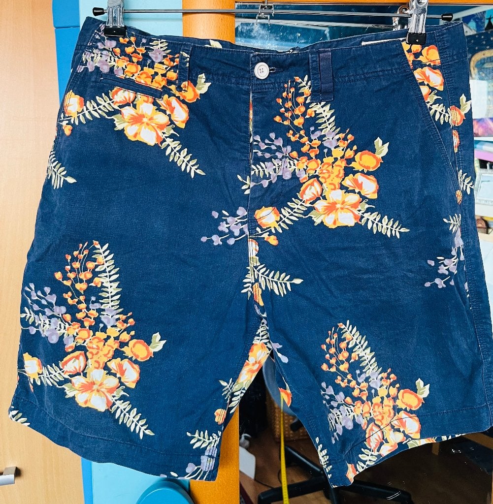 mooie blauw gebloemde chino bermuda Esprit 42/44 zgan, Kort, Maat 42/44 (L), Zo goed als nieuw, Esprit