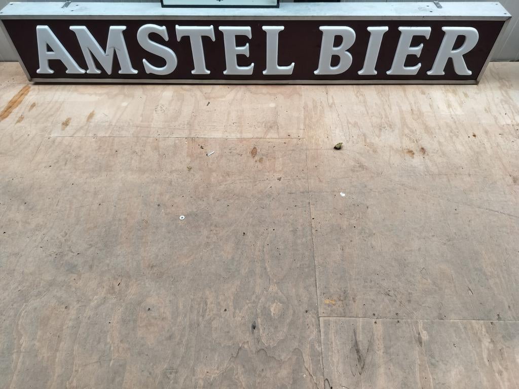 Amstel Bier Lichtbak Reclamebord - 235x34 cm, Verzamelen, Ophalen