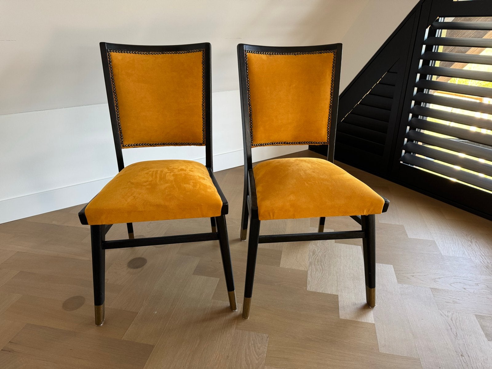 Gratis stoelen - Set van 2, geel en zwart, Huis en Inrichting, Ophalen, Gebruikt, Twee, Overige kleuren