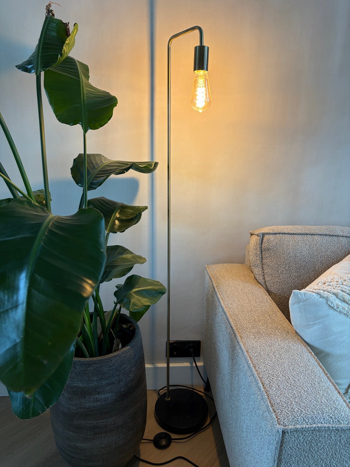 Vloerlamp Daphne Goud met Zwart Marmeren Voet Kwantum, Ophalen, Gebruikt, Metaal, 100 tot 150 cm
