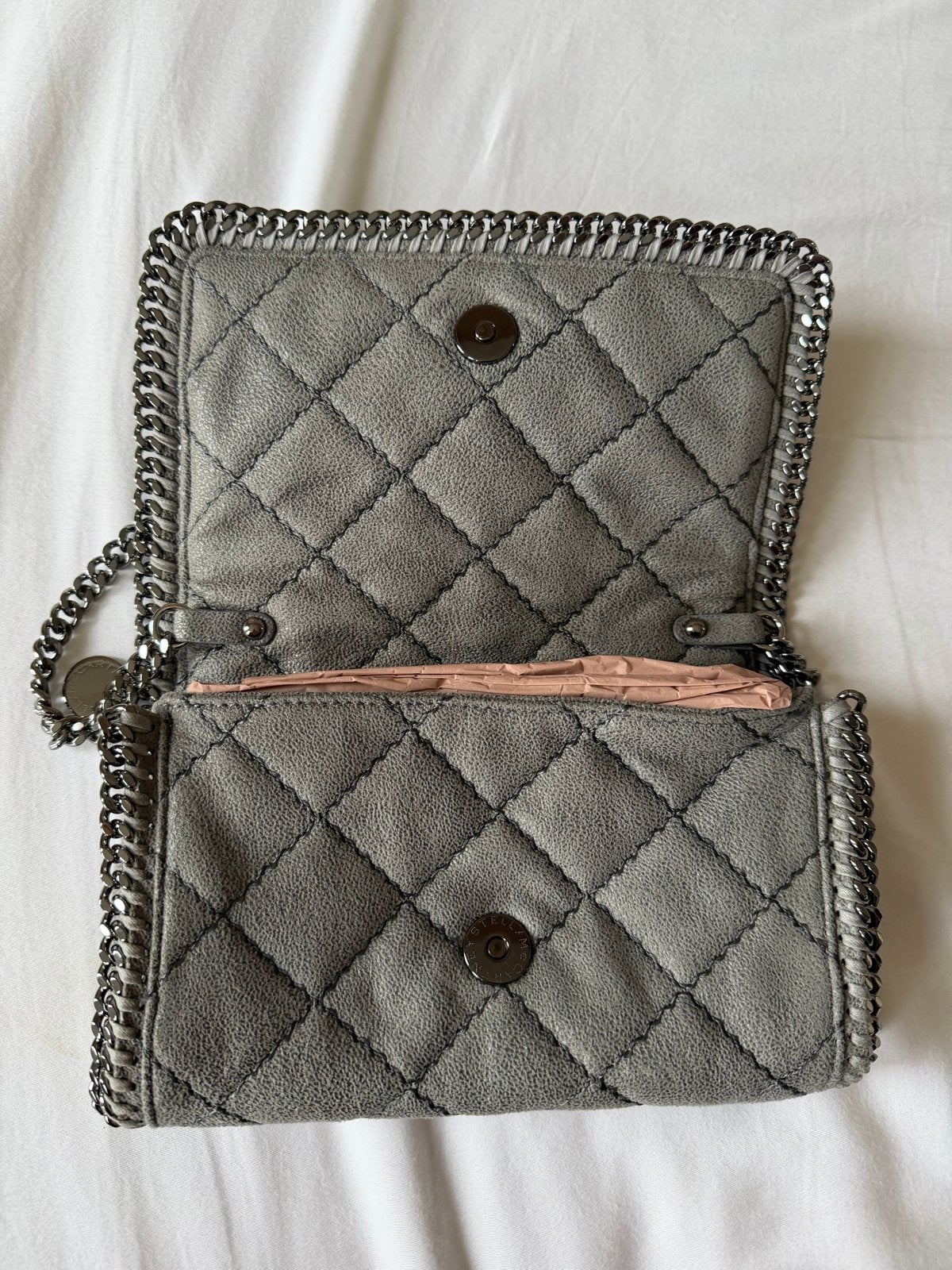 Stella McCartney Falabella Mini Schoudertas Grijs, Ophalen of Verzenden, Zo goed als nieuw, Grijs, Schoudertasje