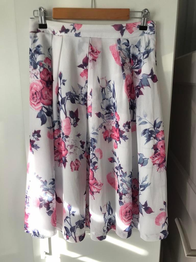 Rok met bloemenmotief, Maat 38/40 (M), Overige kleuren, Ophalen of Verzenden, Knielengte