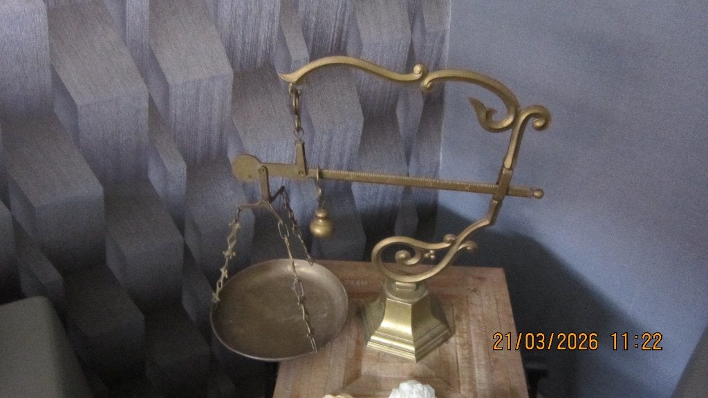 Oude koperen weegschaal ., Antiek en Kunst, Ophalen of Verzenden, Koper