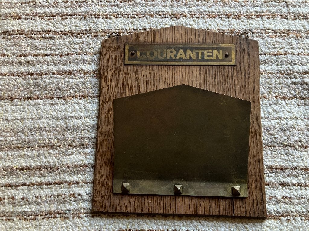 vintage houten tijdschriften en krantenhouder, Ophalen of Verzenden