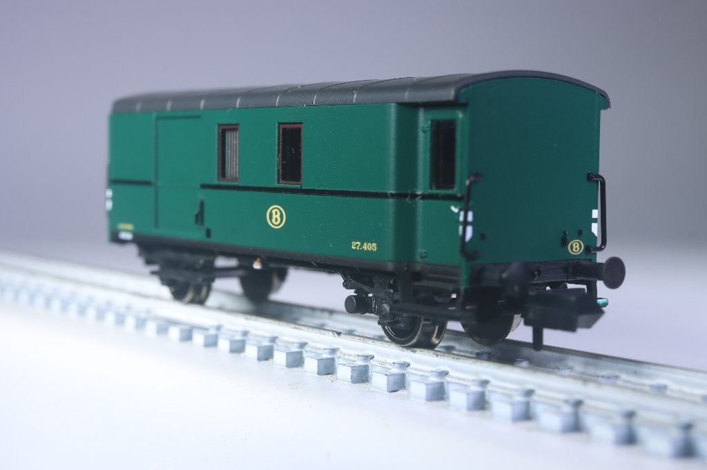 Goederentrein-begeleidingswagon, groen, SNCB, Gelijkstroom, Fleischmann, Ophalen of Verzenden, Nieuw