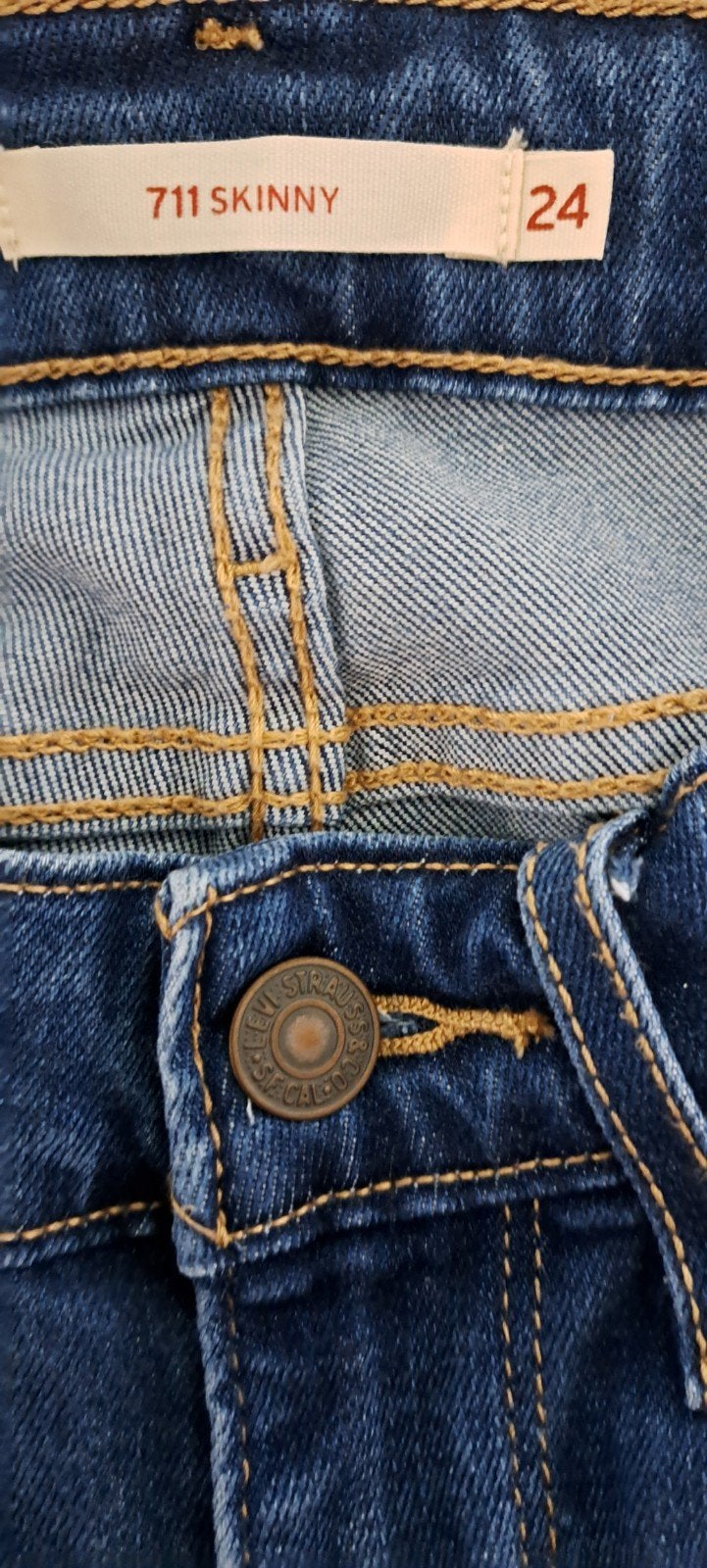 Levi's 711 Skinny Jeans - Maat 24 - Blauw, Kleding | Dames, Ophalen of Verzenden