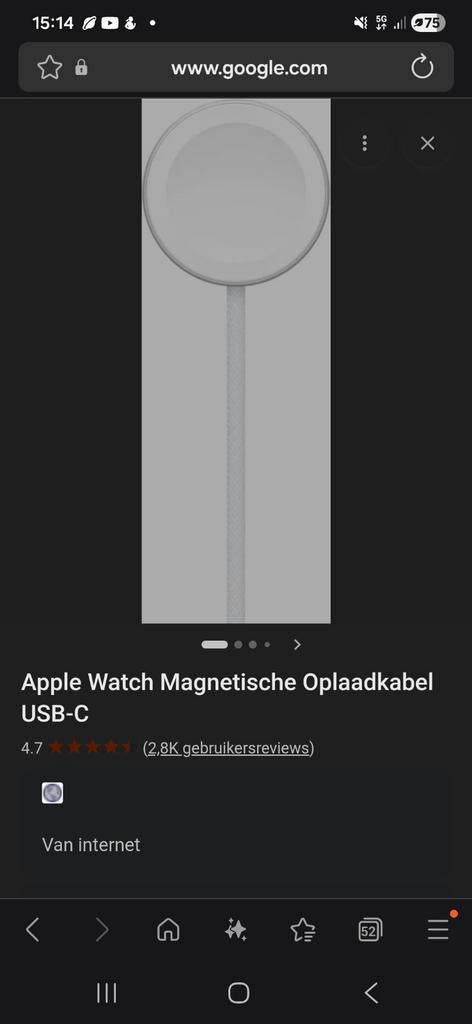 Gloednieuwe Apple Watch Magnetische Oplaadkabel USB-C, Ophalen of Verzenden, Nieuw, Apple iPhone