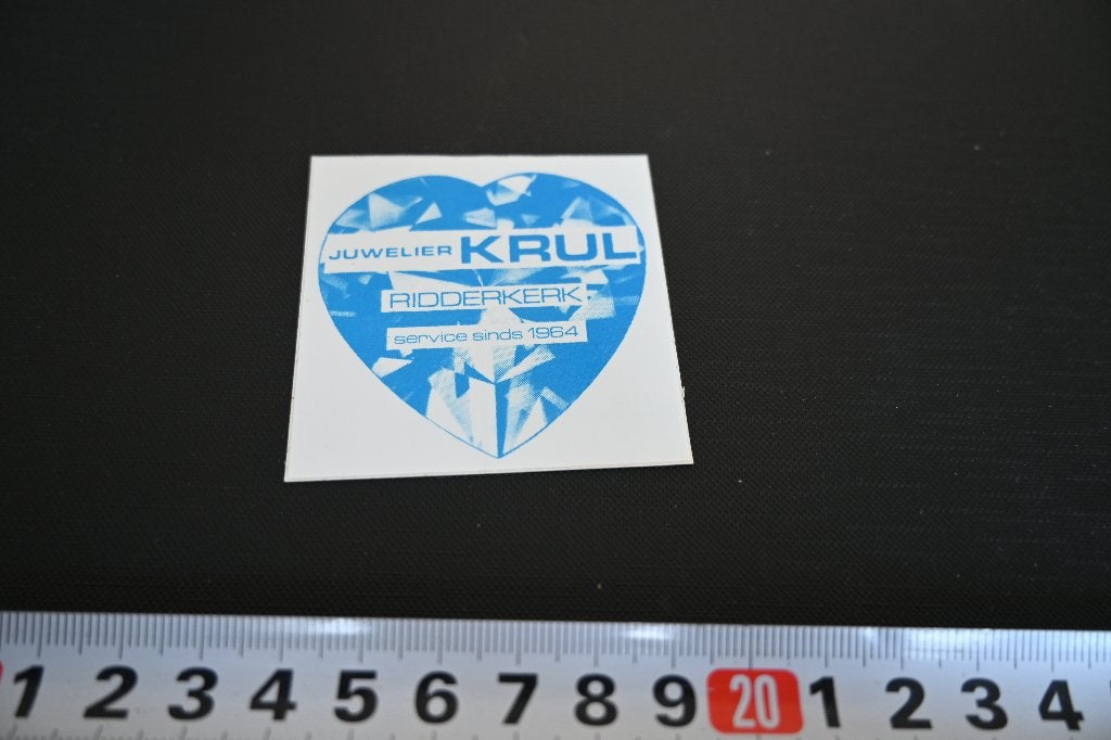sticker ridderkerk JUWELIER KRUL service sinds 1964, Ophalen of Verzenden, Zo goed als nieuw
