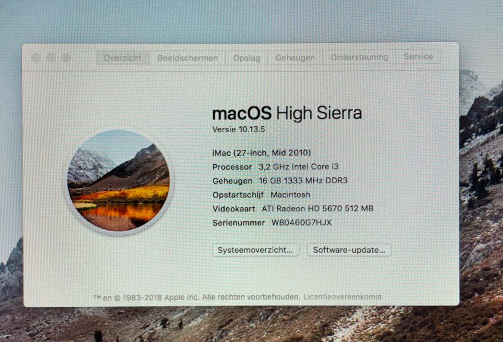 iMac 27 inch - Mid 2010, 1 TB harde schijf, 3,2 GHz, Computers en Software, Apple Desktops, Ophalen, Gebruikt, IMac, 1 TB