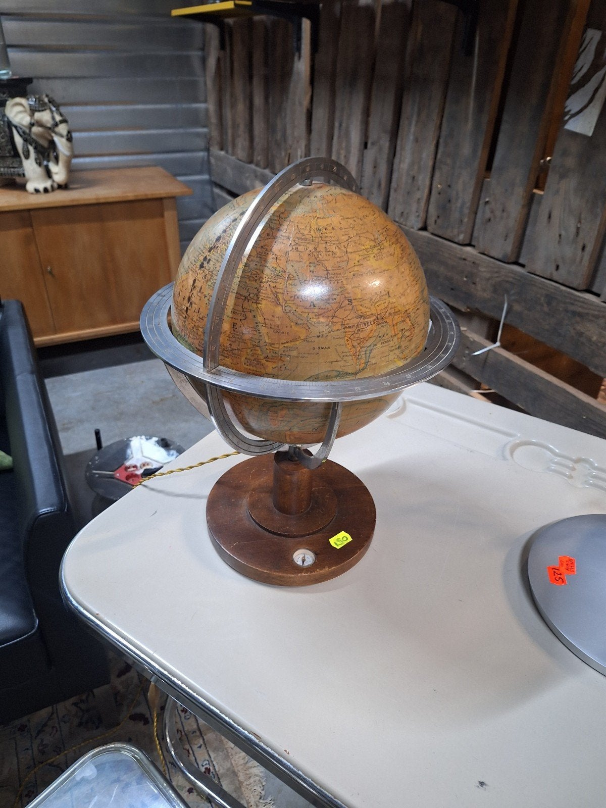 Antieke Globe Terrestre met Verlichting en Kompas, Ophalen