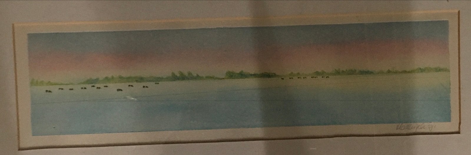 Kunstwerk H.E. Roodenburg - Landschap met vee (1981), Ophalen of Verzenden