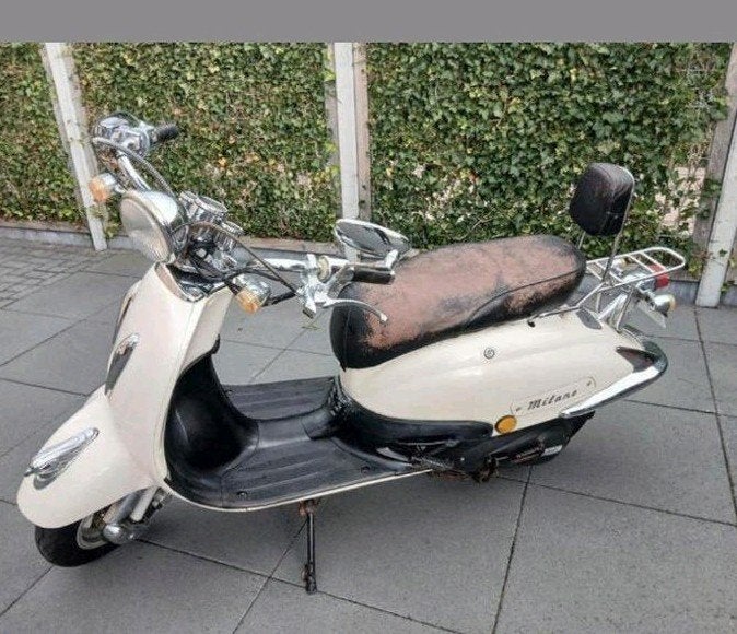 Knutselscooter met blauw kenteken - 45 km/u, Fietsen en Brommers, Ophalen, Gebruikt, Maximaal 45 km/u, Elektrisch