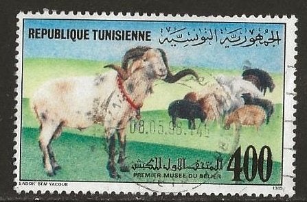 Tunesie 108, geit, Ophalen of Verzenden, Tunesië, Gestempeld