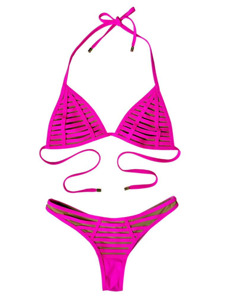 Beach Bunny bikini set neon roze – maat M, Kleding | Dames, Badmode en Zwemkleding, Zo goed als nieuw, Bikini, Roze, Ophalen of Verzenden
