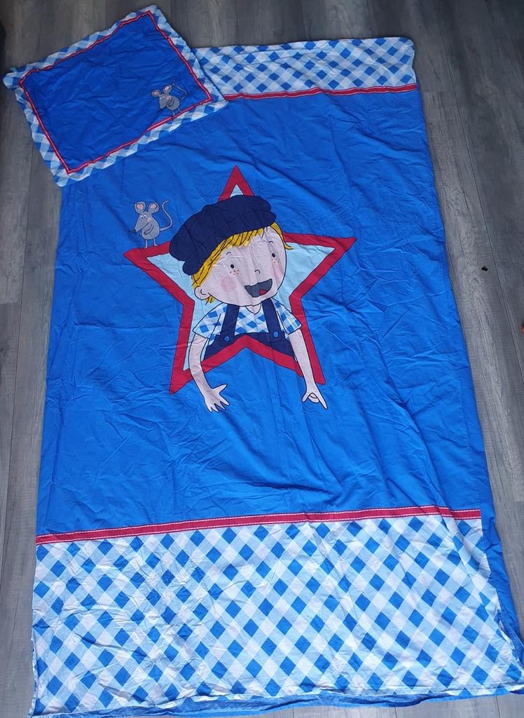 Fien en Teun dekbedovertrek - Blauw (210x120 cm), Gebruikt, Eenpersoons, Blauw, Dekbedovertrek