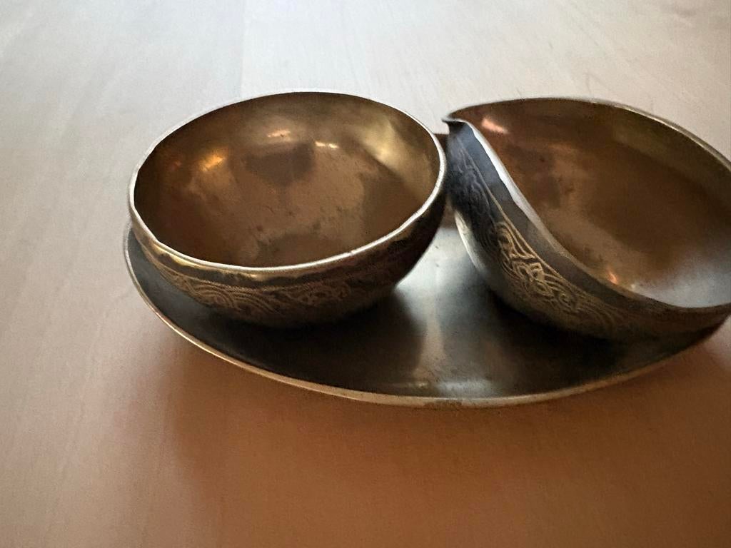 Koperen Melkkannetje en Suikerpotje met Oosterse Decoratie, Antiek en Kunst, Antiek | Koper en Brons, Ophalen of Verzenden, Koper