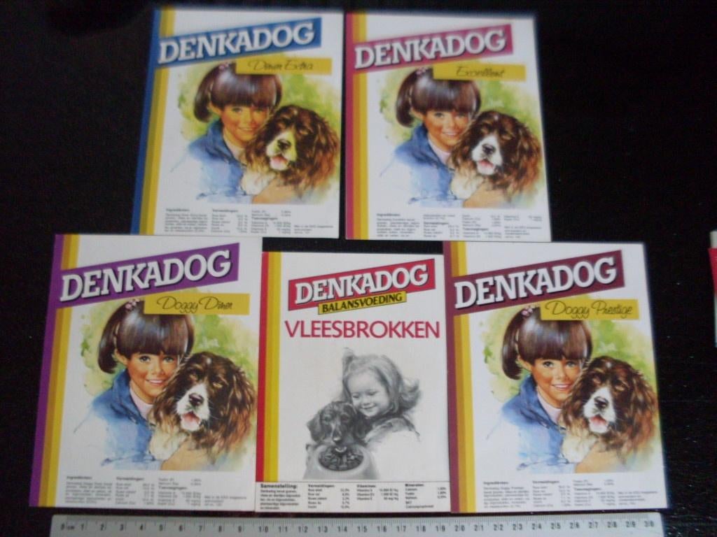 5x sticker denkadog logo diner extra vleesbrokken brokken, Ophalen of Verzenden, Zo goed als nieuw, Merk