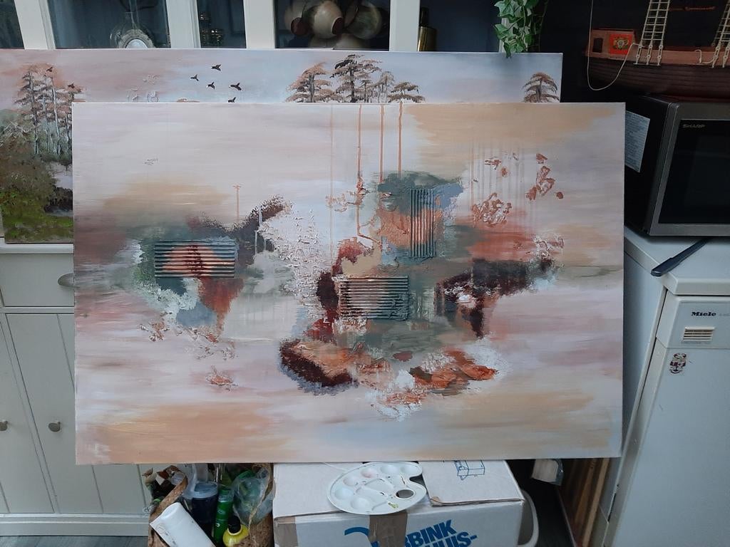 Abstract, Antiek en Kunst, Antiek | Schoolplaten, Ophalen of Verzenden