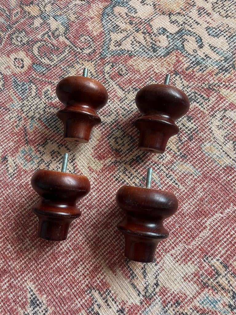 Set van 4 klassieke houten meubelpoten – massief hout, Ophalen of Verzenden