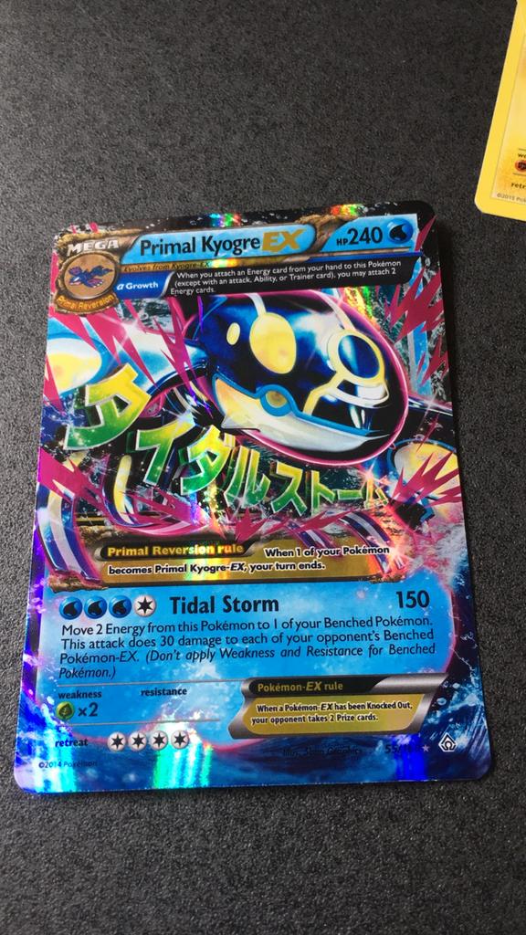 Mega Primal Kyogre EX - Zeldzame Pokémonkaart, Ophalen of Verzenden, Zo goed als nieuw, Losse kaart