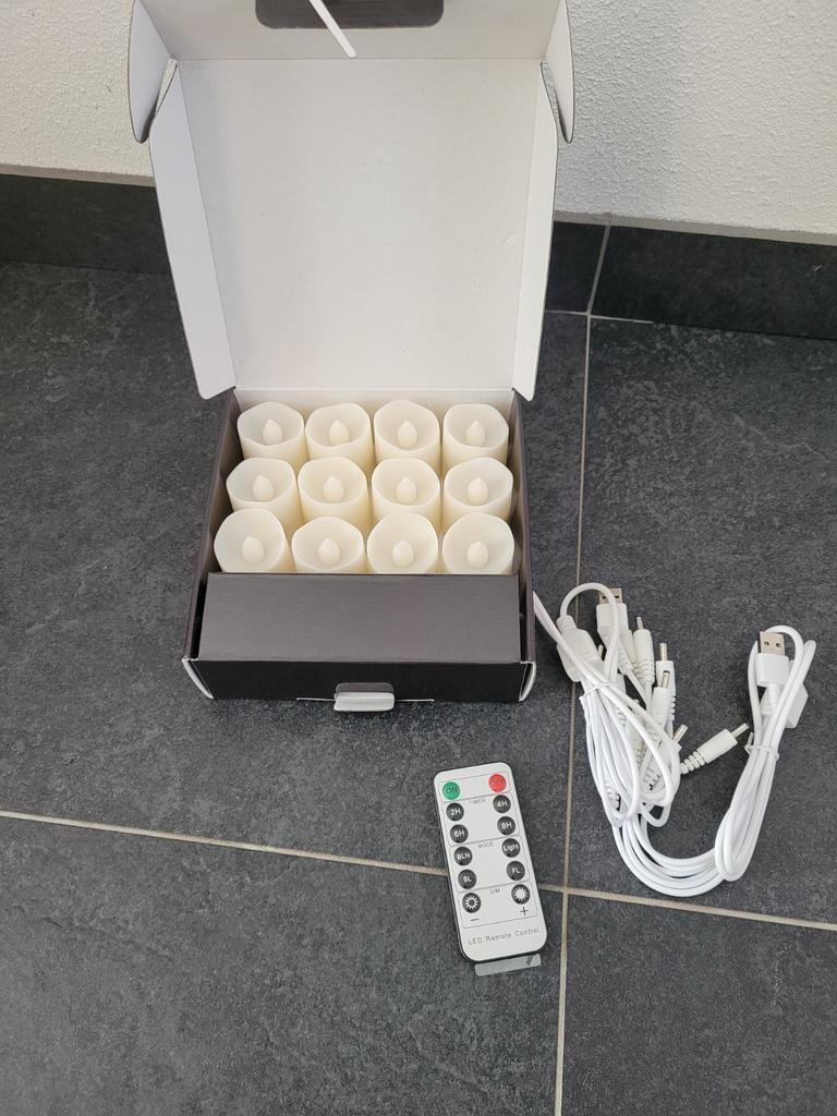 12 oplaadbare led kaarsjes NIEUW, Ophalen of Verzenden, Nieuw, Overige materialen, Minder dan 25 cm