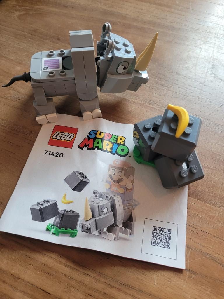 Lego Super Mario Neushoorn Ritset 71420, Ophalen of Verzenden, Zo goed als nieuw, Complete set, Lego