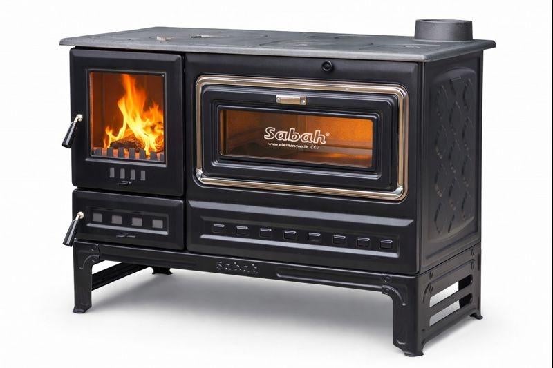 Houtskachel Open Haard Met Oven – Gietijzer Kachel - Zwart, Huis en Inrichting, Kachels, Ophalen of Verzenden, Vrijstaand, Hout
