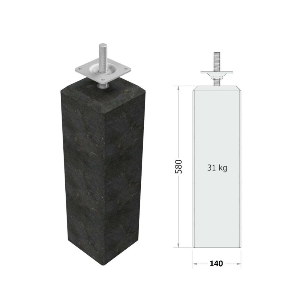 Betonpoer 14x14x58 vellingkant, Tuin en Terras, Overkappingen, Overige typen, Nieuw, 5715bm, Ophalen of Verzenden