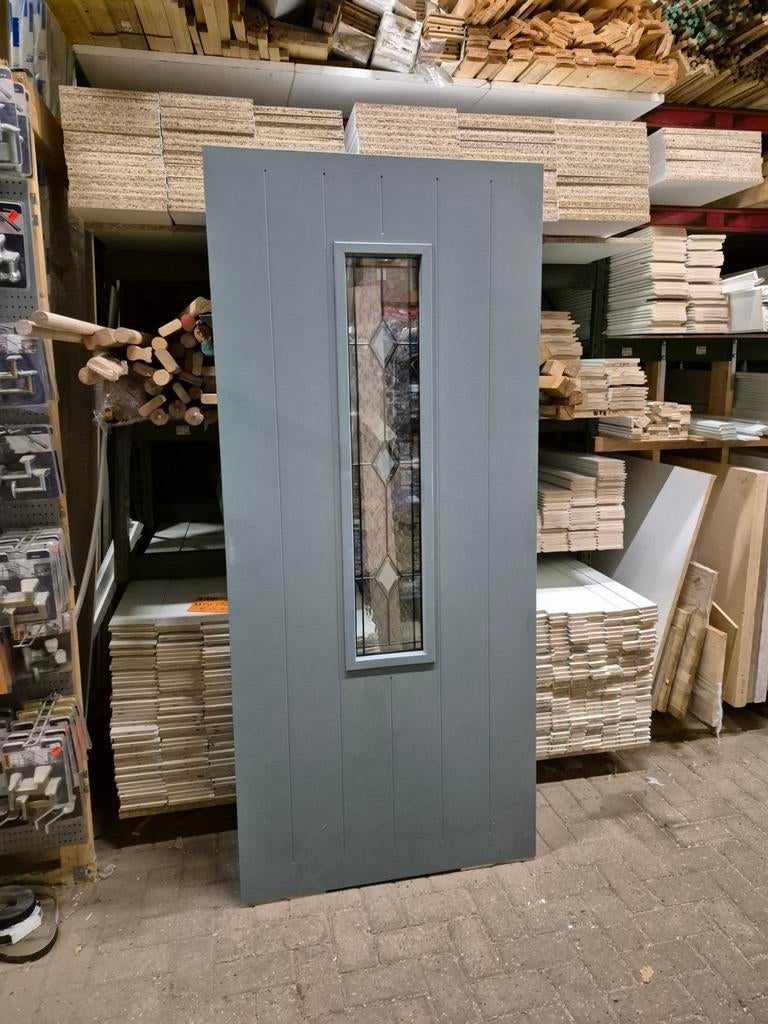 93x211,5cm voordeur incl thermopane glas in lood JH1