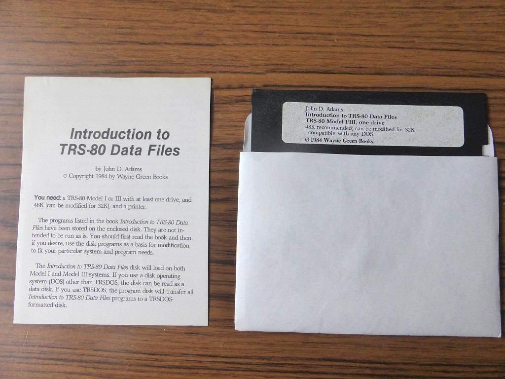 Introduction to TRS-80 Data Files - floppydisk - Tandy, Ophalen of Verzenden, Radio Shack / Tandy