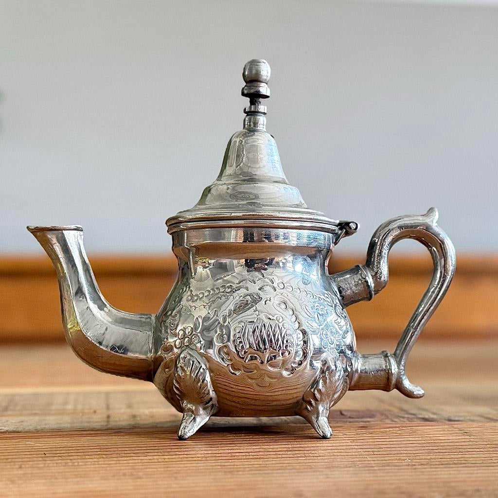 Vintage Théière Koutoubia Marokkaanse Theepot Verzilverd, Ophalen of Verzenden, Zilver